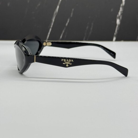 NEW PRADA SUNGLASSES PRA20S 16K5S0 WOMEN BLACK SPR A20 OVAL PR A20S 16K5S0 - Picture 6 of 10
